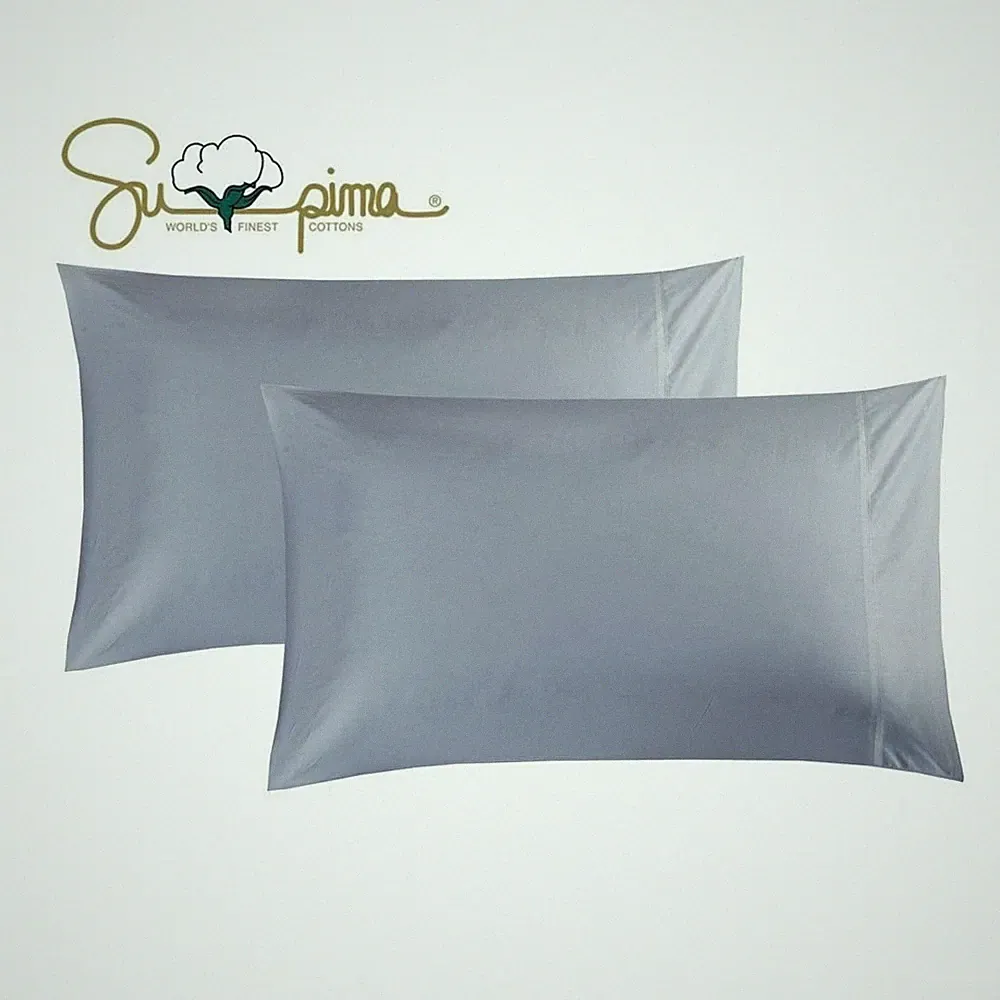 100% Supima Cotton 600 Thread Count Queen Pillowcase Set of 2, Luxury Hotel P...