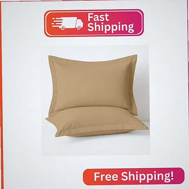 2 Pack Pillow Shams King Size 20x36 – 600 Thread Count 100% Organic Cotton Taupe