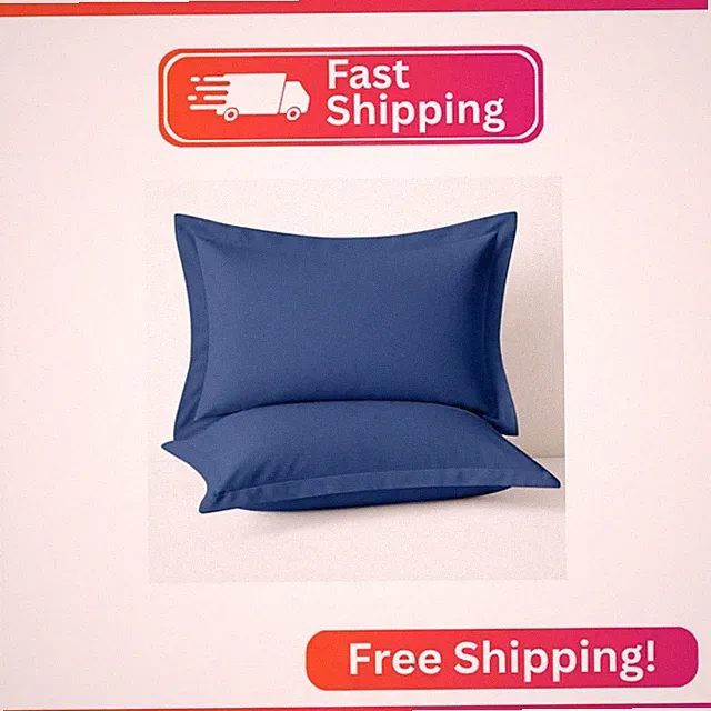 2 Pack Pillow Shams King Size 20x40 – 600 Thread Count 100% Organic Cotton Mediu