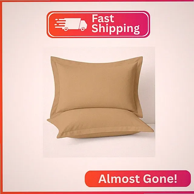 2 Pack Pillow Shams King Size 20x40 – 600 Thread Count 100% Organic Cotton Taupe