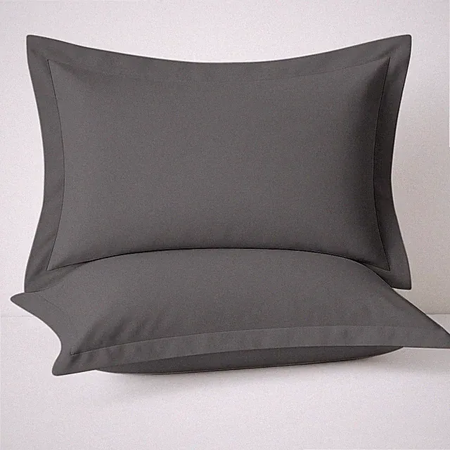 2 Pack Pillow Shams Queen Size 20X30 – 600 Thread Count 100% Organic Cotton Grey