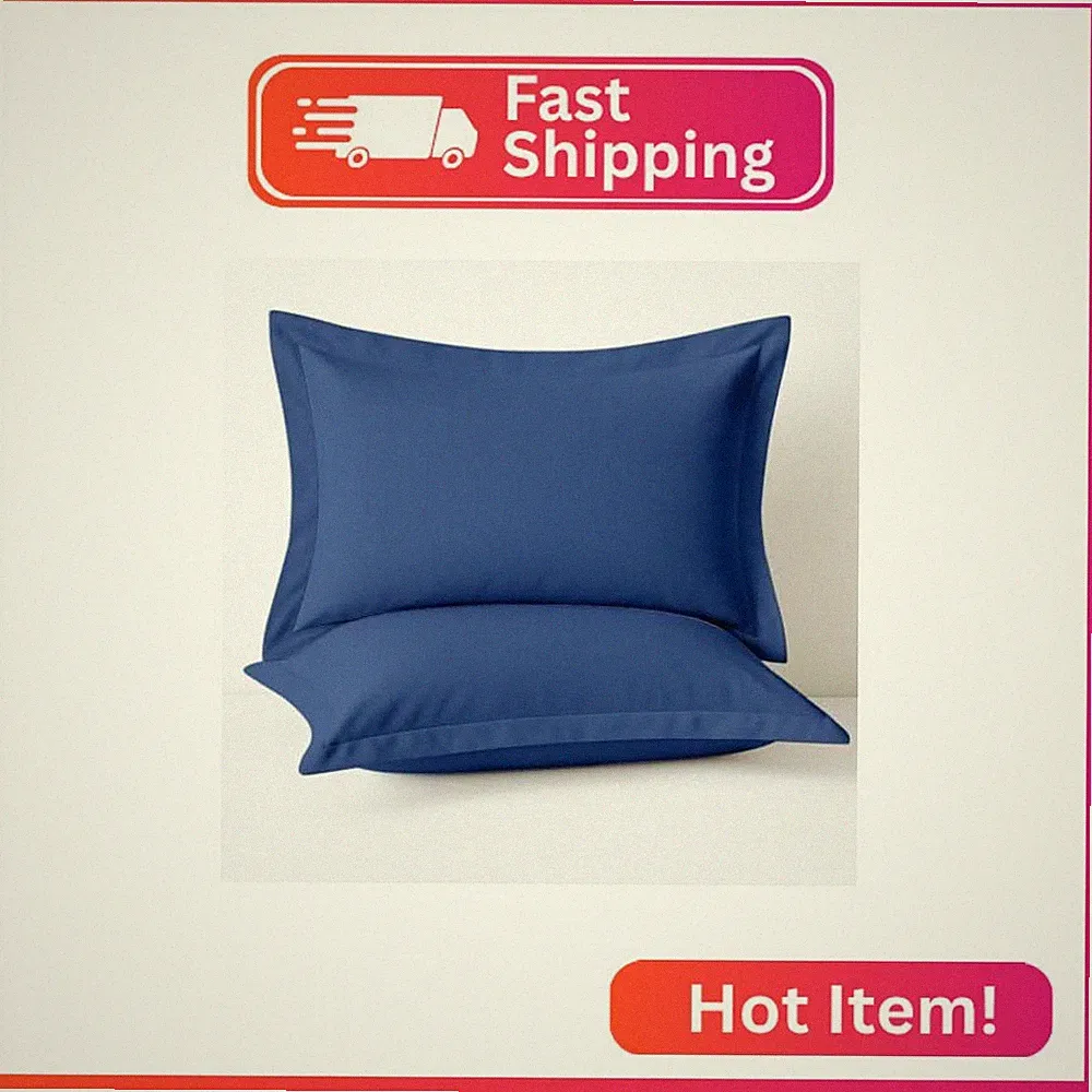 2 Pack Pillow Shams Standard Size 20x26 – 600 Thread Count 100% Organic Cotton M