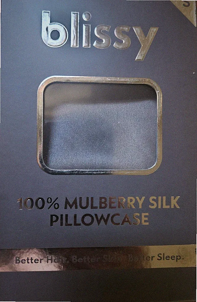 Blissy 600 Thread Count Silk Pillowcase Grey Size Small