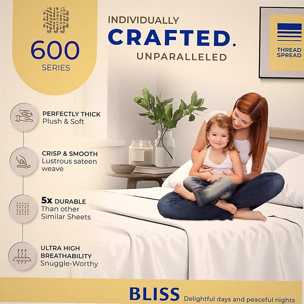 Breathable Ivory Full Size Sheets - 600 Thread Count