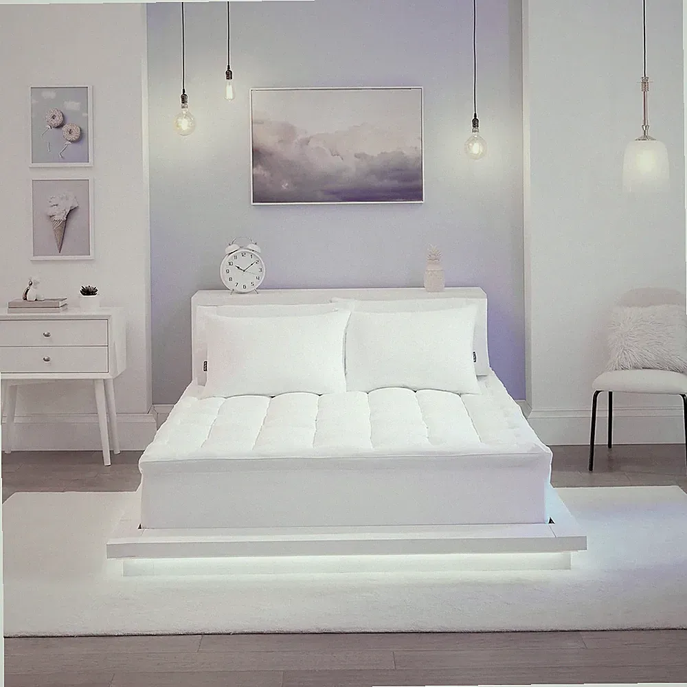 Fitted Mattress Topper, 300 Thread Count Super Soft Pillow Top with 18” Elastic