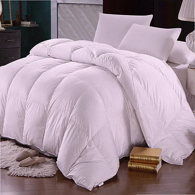 Goose Down Comforter 600 Thread Count Oversized Extra Warmth Winter Weight