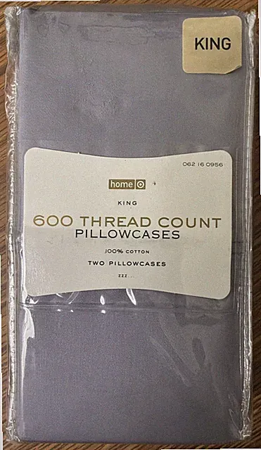 Home King Pillowcases Set 2 White 600 Thread Count 100% Cotton