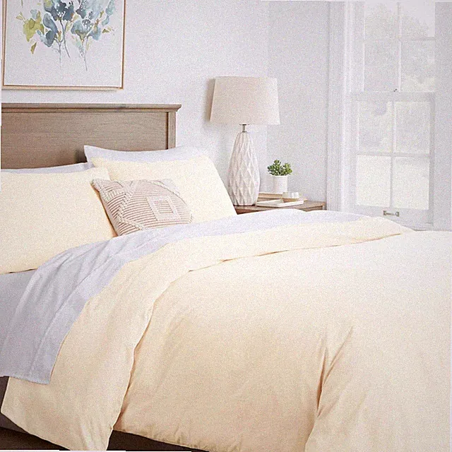 Luxury 600 Thread Count Egyptian Cotton Duvet Cover Set - Ivory, King/Cal King