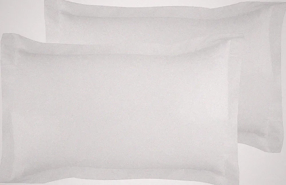 Queen Pillow Shams Set of 2 White 100% Egyptian Cotton 600 Thread Count Soft...