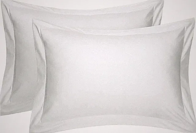 Standard Pillow Shams Set of 2 - White 100% Natural Cotton, 600 Thread Count Pre